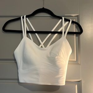Lululemon like a cloud long line bra b/c in white size 10